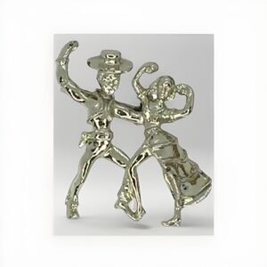 Vintage 1980’s‎ Dancing Pair Couple Brooch Salsa Flamenco Pin